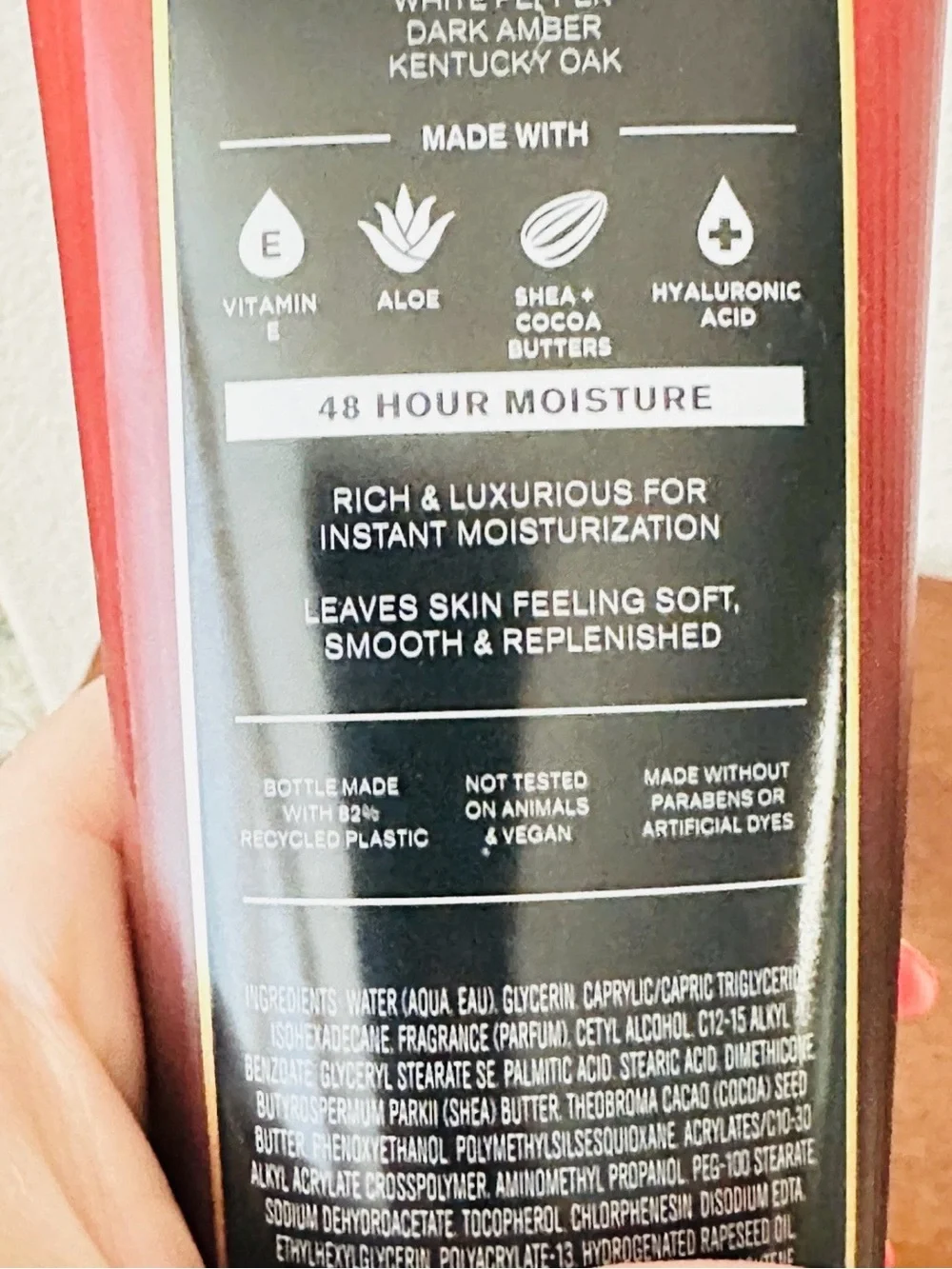 Bath & Body Works Bourbon Men's Moisturizing Body Cream - Red and Black